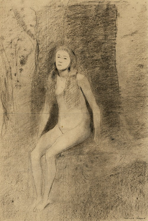 La jeune songeuse (circa 1870-1875)  by Odilon Redon