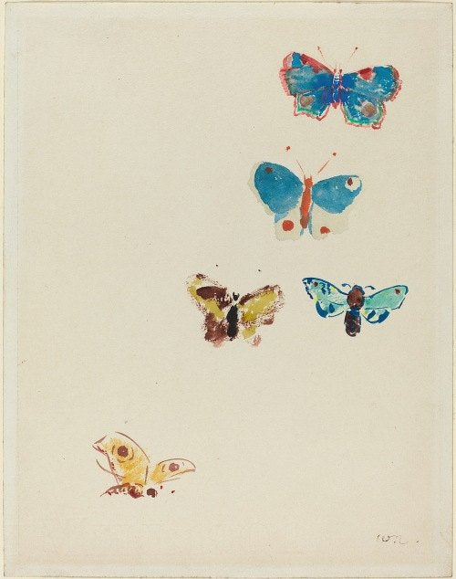 Five Butterflies (c. 1912)  by Odilon Redon