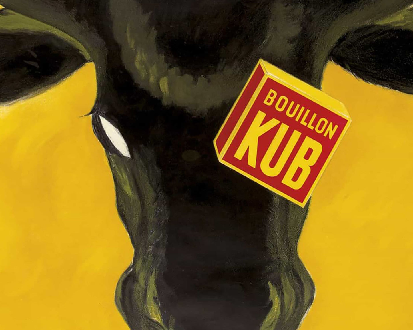 Vintage French advertisement | Bouillon Kub | Bull painting | Colorful kitchen and farm wall art