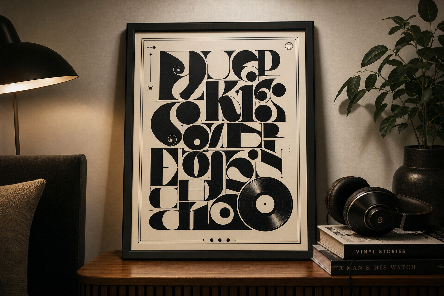 Custom song lyrics art print, primary product shot