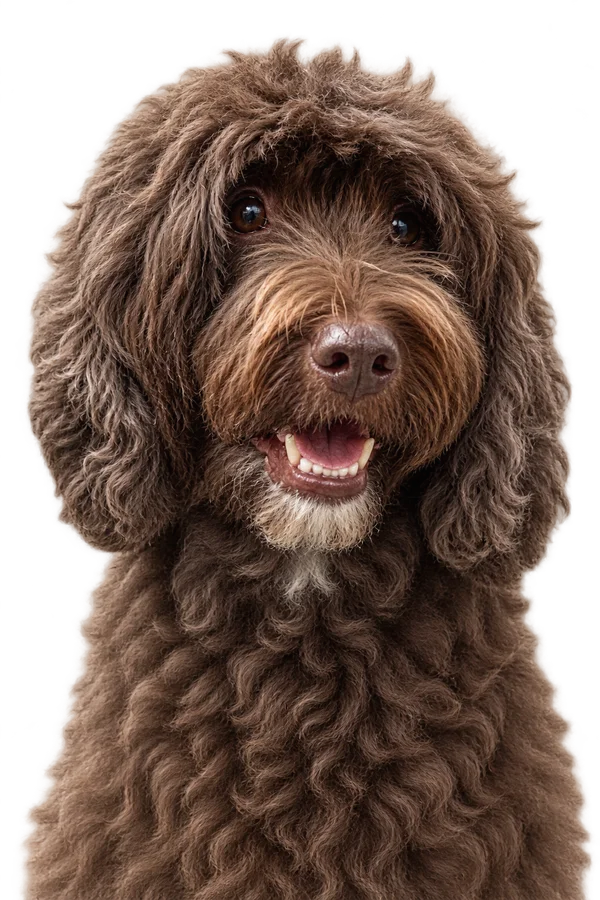 Color Pop portrait of a shaggy brown dog