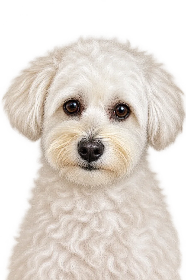 Color Pop portrait of a small white dog